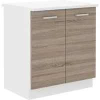 Küchen-Preisbombe Unterschrank 80 cm Küche Dave Eiche Sonoma Trüffel Küchenzeile Einbauküche