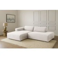 Home affaire Ecksofa Noord mit Kedernaht, Breite 227 cm, L-Form, Cord, Struktur, Webstoff, mit Wellenunterfederung, Massivholzrahmen