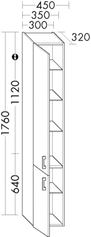 Burgbad Hochschr.Sys30 PG4 Sana 1760x450x320 Asteiche Natur, HSZM045LF6336 HSZM045LF6336