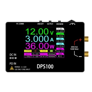 DPS100 DC Power Supply 2.4-inch HD Screen 100W Output Type-C DC Input Adjustable Voltage and Current 10 Preset Outputs