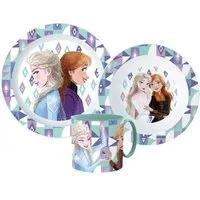 Disney Kindergeschirr-Set Disney Die Eiskönigin Elsa Kinder Geschirr-Set 3 teilig (3-tlg), 1 Personen, BPA-Frei, Becher Teller Schüssel