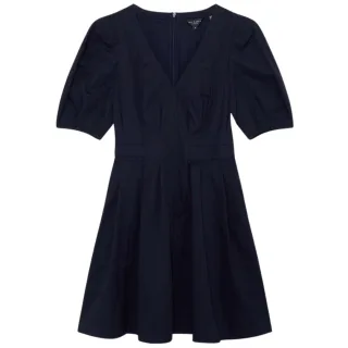 Ted Baker Uvita Minikleid Mit Puffärmeln Und V-ausschnitt In Marineblau