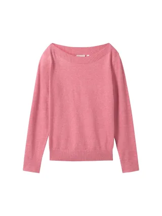 Tom Tailor - Basic Strickpullover wine rose melange inject - Gr. - M