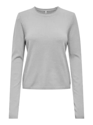 ONLY - ONLLOYAL LS ONECK KNT NOOS Light Grey Melange - Gr. - S