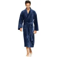 Vossen Bademantel Feeling-L, ideal für Sauna & Spa, Hotelbademantel, Morgenmantel, Langform, Webvelours, Schalkragen, Gürtel, mit hohem Kragen