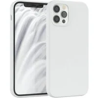 EAZY CASE Handyhülle Premium Silikon Case für iPhone 12 / iPhone 12 Pro 6,1 Zoll, Silikon Schutzhülle mit Kameraschutz kratzfest Handy Softcase Weiß