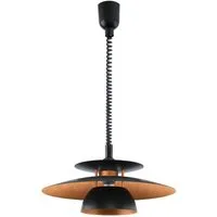 EGLO Hängeleuchte BRENDA Pendellampe, E27, Kunststoff und Stahl, Esszimmerlampe, Lampe, ohne Leuchtmittel, Hängeleuchte, Esszimmer, H110 x Ø43 cm, schwarz, kupfer, 1X60W exkl.