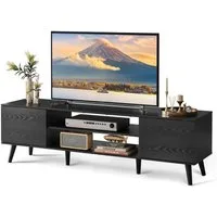 WLIVE TV-Schrank Lowboard mit 2 Türen, Fernsehschrank für Fernseher bis zu 55/60 Zoll, (160 cm lang) verstellbare Ablagen, für Wohnzimmer, Schlafzimmer