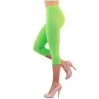 YESET Leggings Damen Capri 3/4 Leggings Baumwolle hoher Bund GRÜN-HELL XXXL Highwaist-Leggings