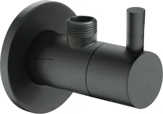 Neuesbad Design-Eckventil schwarz matt, rund, 1/2" x 3/8" DEVR