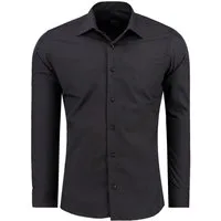 J'S FASHION Businesshemd JS12105 Slim Fit Langarm Herren Hemd mit farblich abgesetzten Elementen, Langarm Kentkragen Uni
