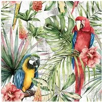 ti-flair Papierserviette, Servietten Papier 33x33cm 3-lagig Papagei Ara Dschungel Motiv 20 Stück