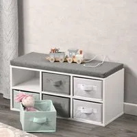 KESPER® Sitzbank Kinder-Sitzbank mit Sitzkissen, weiß, FSC 17729 (1-St)