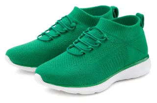 LASCANA Sneaker "Slipper, Halbschuh, Turnschuhe, ultraleicht und bequem," zum Reinschlüpfen mit elastischen Schnürbändern VEGAN