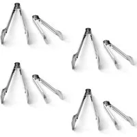 HAC24 Servierzange 8er Set Servierbesteck Salatbesteck Küchenzange Salatzange, Edelstahl, 29 cm & 18 cm