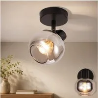 Nettlife Deckenstrahler Küchenlampe 2/3/4/6 Flammig Modern E14 Rauchglas Deckenleuchte, Schwenkbar, LED wechselbar, Wohnzimmerlampe für Schlafzimmer Flur Küche