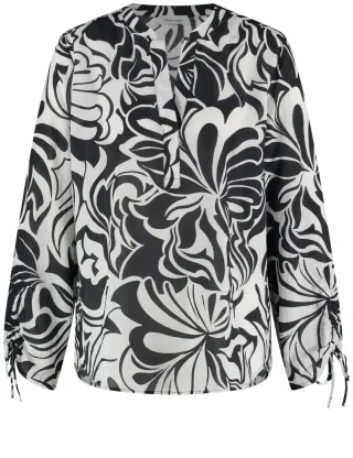 GERRY WEBER Collection - Tunikabluse aus reiner Baumwolle schwarz - Gr. - 38