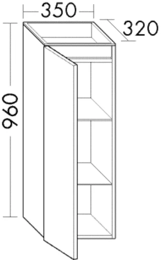 Burgbad Halbhoher Schrank Fiumo 2.0 960x350x320 Weiß Matt, UHEK035RF6923 UHEK035RF6923