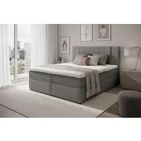 Home affaire Boxspringbett Bellissimo, Doppelbett, Polsterbett, Federkernbett, Komforbett, inkl. 9cm Topper, 5-Zonen-Taschen-Federkernmatratze, Härtegrad 3