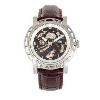 Reign Stavros Automatik-Skelett-Lederarmbanduhr