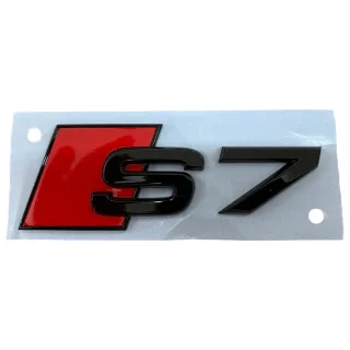 Original Audi S7 A7 Black Edition Emblem Schriftzug Logo Emblem in Schwarz glänzend für das Heck / Hinten selbstklebend