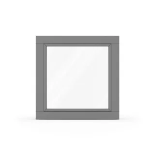 Holzfenster Grau ähnlich RAL 7037, Classic IV 68, 510 x 510 mm, einteilig, festverglast, individuell konfigurieren