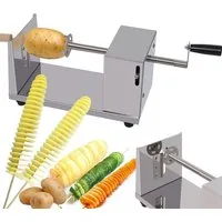 Refined Living Spiralschneider-Einsatz Edelstahl Spiral Kartoffelschneider, Gemüse Twister, Obstschneider, Zubehör für multifunktionaler Spiralschneider, manuelle Schneidemaschine, Obstschneider, Pommes Frites Schneider, mit rutschfester Griff, Torna