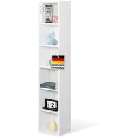 Floordirekt Bücherregal Delaware, offenes Regal in 30 x 24 x 158,5 cm, schneller Aufbau, 6 offene Fächer 1-tlg., Standregal mit Montagematerial & Kippsicherung, aus MDF Holzfaser