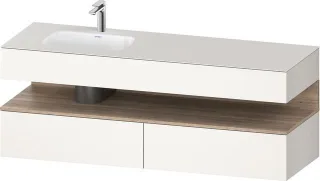 Duravit Qatego Einbauwaschtisch mit Konsolenwaschtischunterbau Weiß Supermatt 1600x500x600 mm - QA47 QA4795055840010