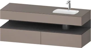 Duravit Qatego Einbauwaschtisch mit Konsolenwaschtischunterbau Basalt Matt 1600x550x600 mm - QA47960 QA4796049430000