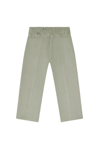 Leevje Unisex Cordhose grün mit Ziernähten 110/116
