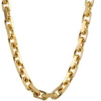 HOPLO Goldkette Ankerkette diamantiert Länge 42cm - Breite 1,9mm - 585-14 Karat Gold, Made in Germany