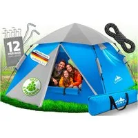 ELONEO Wurfzelt ELONEO Wurfzelt 245x225x150 cm – Pop-Up Campingzelt für 2–4 Personen, Personen: 4, Regendicht, Schnelle Einrichtung, UV-Schutz, Winddicht