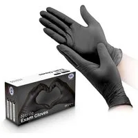 IEA Medical Einweghandschuhe Nitril-Handschuhe schwarz (100-St., Box) puderfrei, latexfrei, Hygiene-, Küchen-, Untersuchungshandschuhe