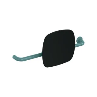 Hewi 801 Rückenstütze 801.51.9263R55 Wandabstand 150mm, Ausführung rechts, Lehne tiefschwarz, aquablau