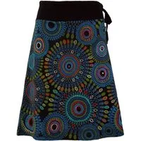 Guru-Shop Minirock Bestickter knielanger Rock, Boho chic, Retro.. alternative Bekleidung
