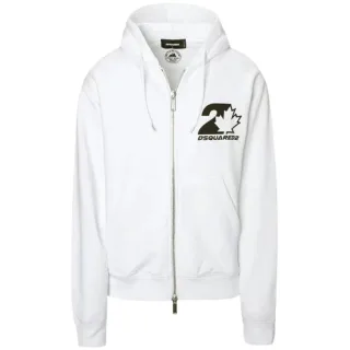 Dsquared2 Cool Fit Hoodie Mit Ahornblatt-logo, Weiß