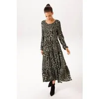Aniston CASUAL Midikleid mit trendfarbenem, grafischen Alloverdruck - NEUE KOLLEKTION