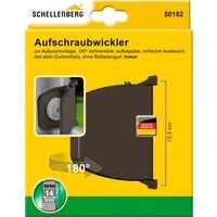 SCHELLENBERG Aufputz-Gurtwickler Aufschraubwickler für das Rollladensystem Mini, Gurtbreite 14 mm, 1-tlg., aufklappbar, mit festem Lochabstand, 155 mm, weiß oder braun
