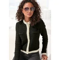 LASCANA Strickjacke mit dezentem Lurexgarn, Kontrastbündchen, casual-chic, elegant