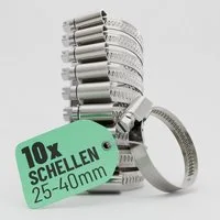 greate. Schlauchschelle 10x Schlauchschellen Edelstahl 25-40 mm - Einstellbare Schlauchschelle, (10-St)