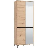 Home affaire Schuhschrank Flannan, Schuhregal, Schuhkommode, Gesamthöhe 205,5 cm mit Spiegeltür, acht Regale und eine Schublade, Gesamtbreite 80 cm