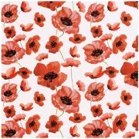 maDDma Stoff Popeline Baumwollstoff Blumen ab 100x145cm, Mohnblume