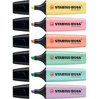 STABILO Marker BOSS® Original Pastell, (6-tlg), Textmarker Pastellfarben
