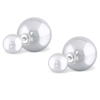 Doppel Kugel Ohrringe aus 925 Silber