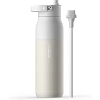 BRITA Trinkflasche BRITA LARQ Essential Trinkflasche (1L) mit Strohhalm, Edelstahl Wasserflasche mit doppelwandiger Isolierung - hält 24h kalt
