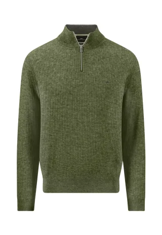 FYNCH-HATTON - Zip Troyer, ribbed moss - Gr. - L