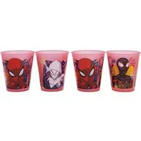 Spiderman Becher Kinder Becher Set 4 teilig 285 ml aus Polypropylen