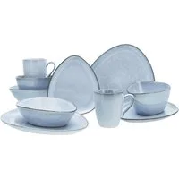 CreaTable Kombiservice Cloudy Sky Blue (10-tlg), 2 Personen, Steinzeug