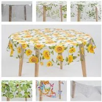 laro Tischdecke Tischdecke rund transparent – PVC, wasserdicht, Ø 140 cm